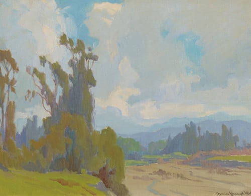 American Legacy Fine Arts presents "Eucalyptus, Silhouette" a painting by Marion Kavanagh Wachtel (1876-1954).