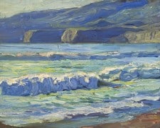 American Legacy Fine Arts presents "Blue Waters, Palos Verdes" a painting by Tim Solliday.