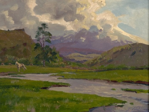 American Legacy Fine Arts presents "Clouds and the Stream" a painting by Alexey Steele.