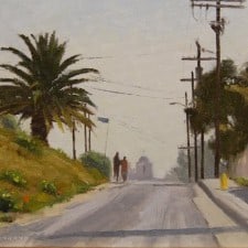 American Legacy Fine Arts presents "A Walk to Church; Echo Park" a painting by Frank Serrano.
