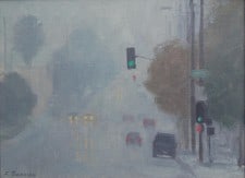 American Legacy Fine Arts presents "Another Rainy Day near the L.A. River" a painting by Frank Serrano.