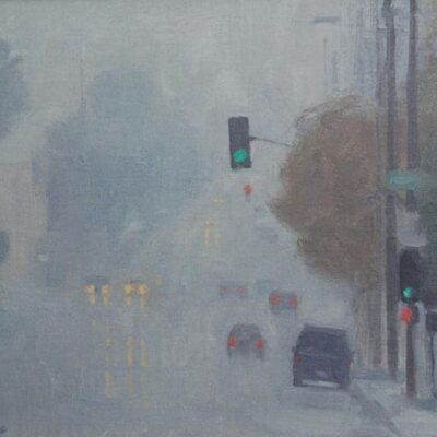 American Legacy Fine Arts presents "Another Rainy Day near the L.A. River" a painting by Frank Serrano.