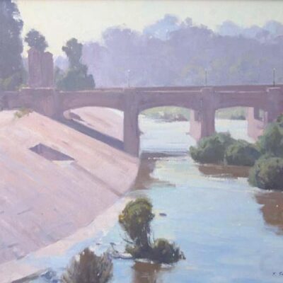 American Legacy Fine Arts presents "L.A. River; Hyperion Bridge" a painting by Frank Serrano.