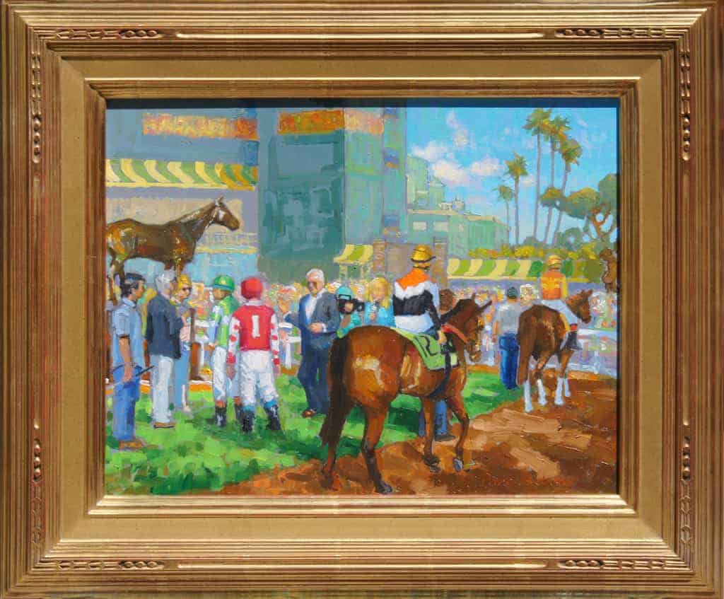 American Legacy Fine Arts presents "15 Minutes Before the Race" a painting by Peter Adams.