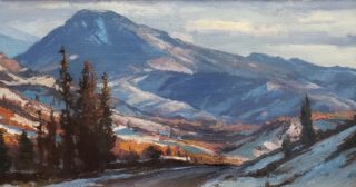 A new painting in the gallery by Michael Obermeyer @obermeyerstudio - "First Snow; The Pass on the California-Oregon Border", oil on canvas panel, 10" x 20"⁠
"Snow comes early up in Oregon and I experienced that first hand as I headed back into California. I encountered this view just as the pass was reopened for travel after a fierce November snowstorm. "⁠
—Michael Obermeyer⁠
⁠
The painting is available at ALFA, please direct message for details.⁠
⁠
⁠
⁠
#michaelobermeyer #firstsnow #californiaart #oregonart #winterart #winterpainting #snowstorm #mountainart #mountainpainting #californiapleinair #americanlegacyfinearts #contemporarytraditionalart⁠
⁠