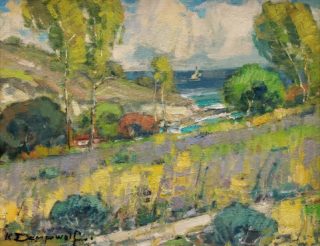 A plein air painting by Karl Dempwolf @k.dempwolf - "In the Distance; Abalone Cove, Palos Verdes", oil on canvas panel, 14" x 18"⁠
⁠
The painting is available at ALFA, please direct message for details.⁠
⁠
⁠
⁠
#karldempwolf #pleinairart #pleinairpainting #abalonecove #palosverdes #oillandscapeart #landscapeart #impressionism #americanlegacyfinearts #contemporarytraditionalart