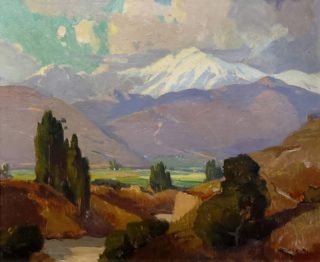 Orrin Augustine White (1883-1969)⁠
Untitled – Mountain Landscape (possibly San Jacinto Peak), c. 1930⁠
Oil on canvas⁠
20" x 24"⁠
⁠
This plein air landscape painting by Orrin White was created in the spring after a storm had deposited snow on the distant mountain range in what appears to be San Jacinto Peak in Riverside County, California. The stand of trees in the foreground, like visual sentries, reveal the zigzagging pathway of the river as it meanders through the verdant valley floor. Orrin White shows what pristine Southern California, east of Los Angeles, was like prior to its development and to the rise in population following World War II. In 1940 White held a solo exhibition at the Los Angeles County Museum of Art, one of their last exhibitions for a California Impressionist.⁠
⁠
The painting is available at ALFA, please direct message for details.⁠
⁠
⁠
⁠
#orrinwhite #orrinaugustinewhite #earlycalifornia #earlycaliforniamasters #masterpainter #oldmasters #californiafineart #californiahistory #californialandscape #californiaart #sangabrielmountains #californianature #americanfineart #americanlegacyfinearts #historicart #oldcalifornia #traditionalart #traditionaloilpainting