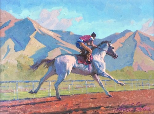 American Legacy Fine Arts presents "Morning Ride" a painting by Alexey Steele.