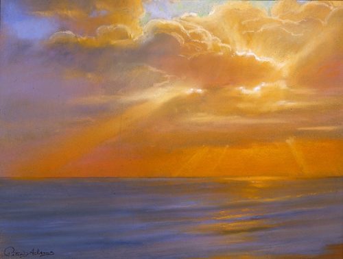 American Legacy Fine Arts presents "Autumn Sunset at Malibu" a painting by Peter Adams.