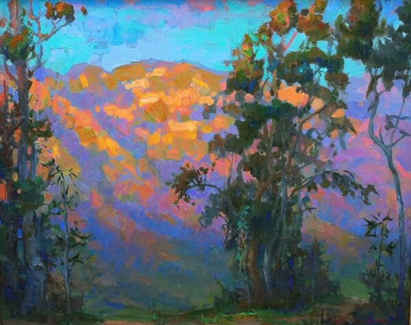 American Legacy Fine Arts presents "Evening Glow on Mt. Lowe" a painting by Peter Adams.
