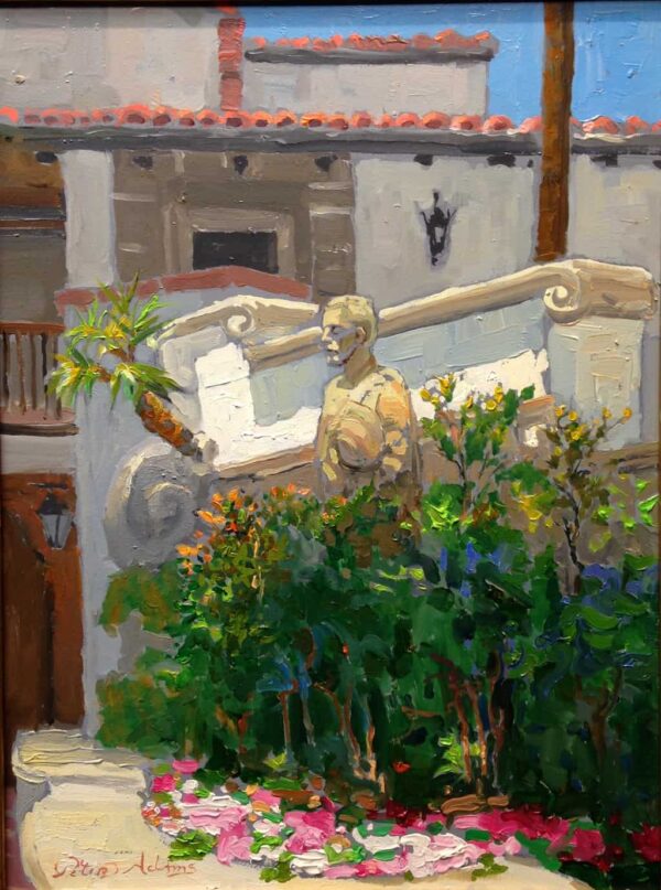 American Legacy Fine Arts presents "Statue of Juan Cabrillo" a painting by Peter Adams.
