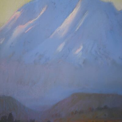 American Legacy Fine Arts presents "Sunrise on Mount Shasta" a painting by Peter Adams.