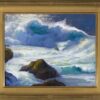 American Legacy Fine Arts presents "Rocky Point Break; Carmel, California" a painting by Peter Adams.