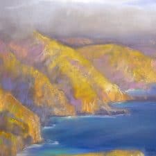 American Legacy Fine Arts presents "Fogbank over Catalina's Western Cliffs" a painting by Peter Adams