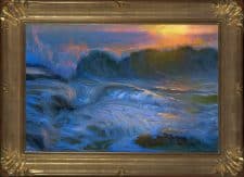 American Legacy Fine Arts presents "Shorebreak at Sunset" a painting by Peter Adams.