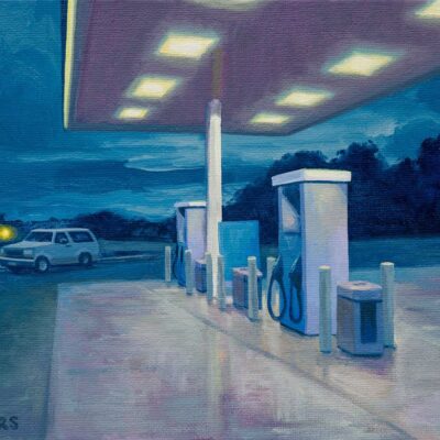 American Legacy Fine Arts presents "Night Gas" a painting by Tony Peters.