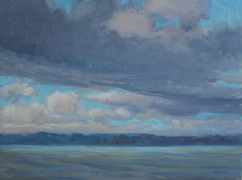American Legacy Fine Arts presents "Lake Washington Three" a painting by Tony Peters.