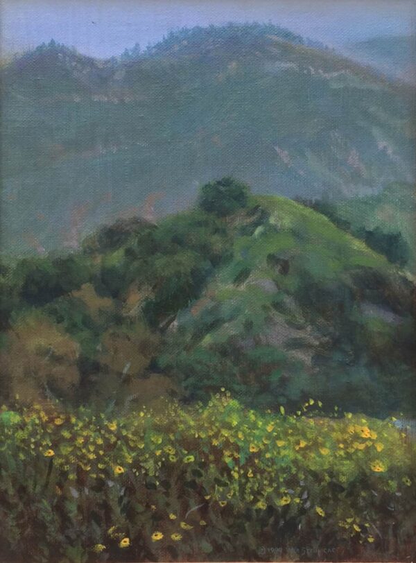 American Legacy Fine Arts presents "Eaton Canyon Mist and Flowers' a painting by William Stout.