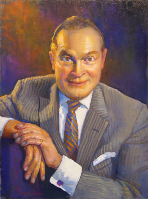 American Legacy Fine Arts presents " Portrait of Bob Hope" a painting by Peter Adams.