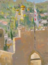 American Legacy Fine Arts presents "View of the Church of the Visitation from the Church of St. John the Baptist in Ein Karem" a painting by Peter Adams.