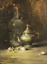 American Legacy Fine Arts presents "Still Life Arrangement Pewter" a painting by Quang Ho.