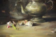 American Legacy Fine Arts presents "Still Life Arrangement Pewter" a painting by Quang Ho.