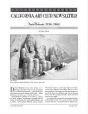 California Art Club Newsletter David Roberts by Elaine Adams
