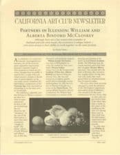 California Art Club Newsletter Partners in Illusion: William and Alberta Benford MCCloskey by Elaine Adams