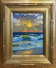 American Legacy Fine Arts presents "Christmas Sunset" a painting by Peter Adams.
