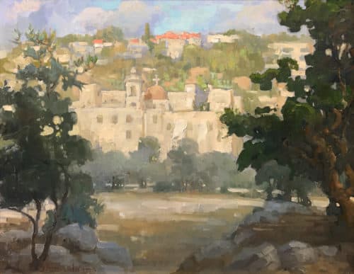 American Legacy Fine Arts presents " Monastery of the Holy Cross" a painting by Peter Adams.