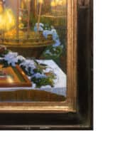 American Legacy Fine Arts presents "Paschal Service; Russian Orthodox Church" a painting by Peter Adams.