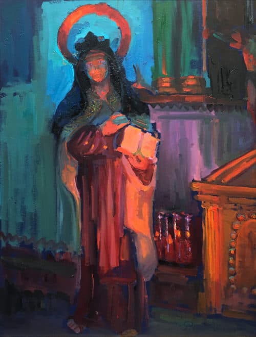American Legacy Fine Arts presents "St.Theresa in the Serra Chapel" a painting by Peter Adams.