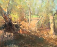 American Legacy Fine Arts presents "Passage Through the Sycamores" a painting by Jove Wang