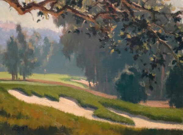 American Legacy Fine Arts presents "South Course B & B" a painting by Michael Obermeyer