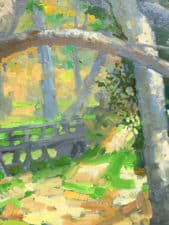 American Legacy Fine Arts presents "Dappled Light Bridges and Boughs" a painting by Peter Adams