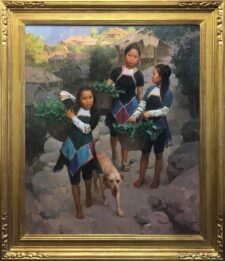Mian Situ Artist Oil painting Family Helping Hands