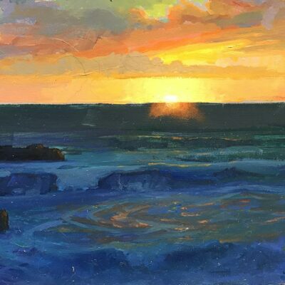 American Legacy Fine Arts presents "Last Rays; Laguna Beach" a painting by Peter Ada,ms.