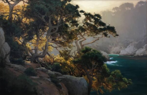 American Legacy Fine Arts presents "Hanging Cypress" a painting by Brian Blood.