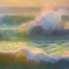 American Legacy Fine Arts presents "Con Brio; Sunset at Leo Carrillo Beach" a painting by Peter Adams.