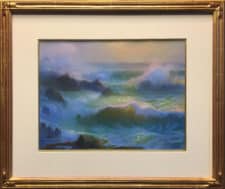 American Legacy Fine Arts presents "Con Brio; Sunset at Leo Carrillo Beach" a painting by Peter Adams.