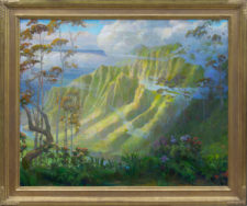 American Legacy Fine Arts presents "Parting Mist ; Kalalau Lookout, Kauai" a painting by Peter Adams.