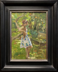 American Legacy Fine Arts presents "Kat in the Garden" a painting by Quang Ho.