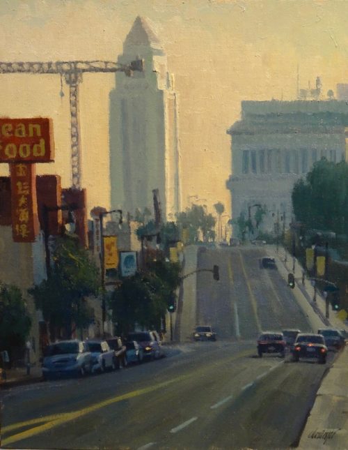 American Legacy Fine Arts presents "South on Hill" a painting by Michael Obermeyer.