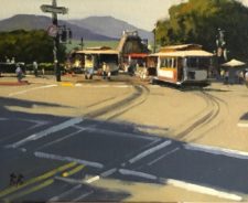 American Legacy Fine Arts presents "End of the Line; Hyde Street, San Francisco" a painting by Brian Blood.