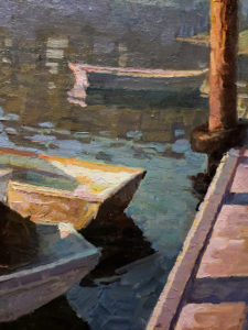 American Legacy Fine Arts presents "Reflection; Sausalito, California" a painting by Calvin Liang.
