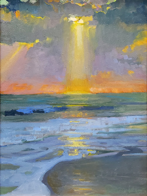 American Legacy Fine Arts presents "Pillar of Light; Oceanside, California" a painting by Peter Adams
