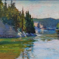 American Legacy Fine Arts presents "Bend in the River, Yellowstone" a painting by Richard Humphrey.