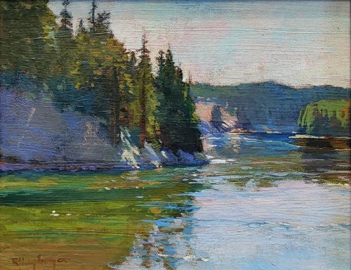 American Legacy Fine Arts presents "Bend in the River, Yellowstone" a painting by Richard Humphrey.