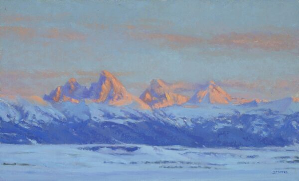 American Legacy Fine Arts presents "Teton Valley Winter" a painting by Jennifer Moses.