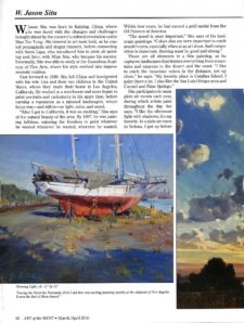American Legacy Fine Arts presents W. Jason Situ featured in Art of the West Magazine, March/April 2019 Issue.